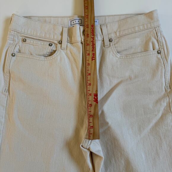 AYR‎ The Secret Sauce Straight Leg Pants Size 30 Cream Jeans Off White Denim EUC - Picture 13 of 16